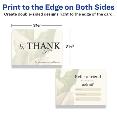 Avery Business Cards, 2.5" x 3.5", Matte Ivory, 60/Pack (95272)