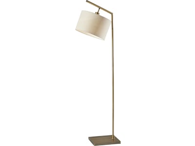 Adesso Reynolds 61 Antique Brass Floor Lamp with Drum Shade (1565-21)