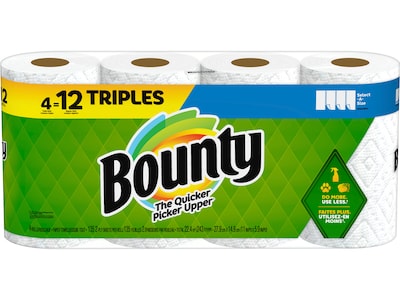 Bounty Select-A-Size Triple Roll Paper Towels, 2-Ply, 135 Sheets/Roll, 4 Rolls/Pack (06134)