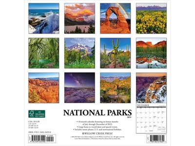 2024 Willow Creek National Parks 12" x 12" Monthly Wall Calendar (34590)