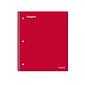 Staples Premium 1-Subject Notebook, 8 x 10.5, Wide Ruled, 100 Sheets, Red (TR20958)