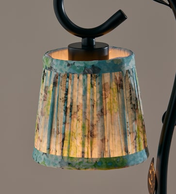 Simplee Adesso Ivy Candlewarmer 14.75" Halogen Table Lamp, Black/Blue Floral (SL1193-07)