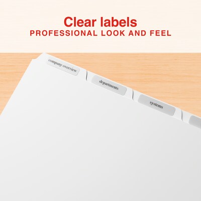 Staples Print & Apply Label Dividers, Clear, 5-Tabs, 5 Sets (ST63050)
