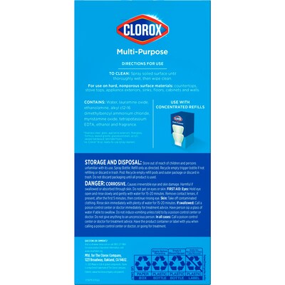 Clorox Multipurpose Degreaser Cleaner Refillable Starter Kit, Crisp Lemon Scent, 1.13 Fl. Oz. (60160)