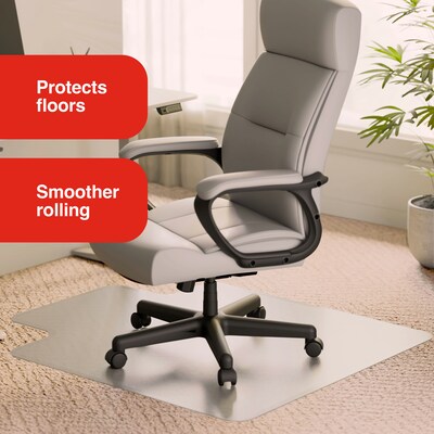 Quill Brand® PlushMat Chair Mat, 45 x 53, Clear (20236-CC)