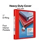 Staples® Heavy Duty 1" 3 Ring View Binder with D-Rings, Red (ST56295-CC)