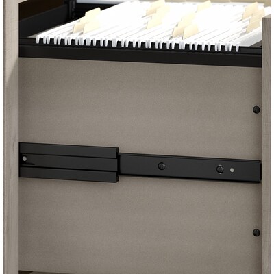 Bush Furniture 2-Drawer Mobile Vertical File Cabinet, Letter Size, 22.28"H x 15.51"W x 15.74"D, Washed Gray (KWF116WG-03)