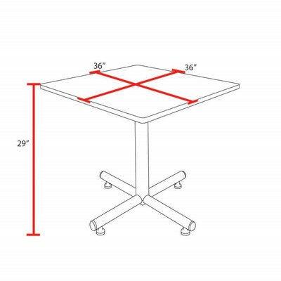 Regency Kobe 36" Square X-Base Breakroom Table, Noble Oak (TKB3636NO)