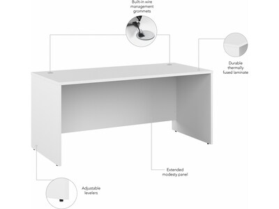 Bush Business Furniture Studio C 66"W Office Desk, White (SCD166WH)