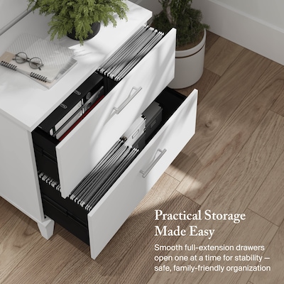 Bush Furniture Somerset 2-Drawer Lateral File Cabinet, Letter/Legal Size, 30"W, White (WC81980)