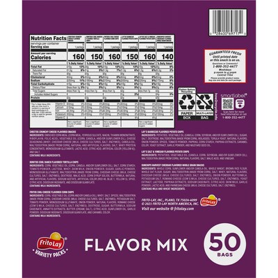 Frito Lay Flavor Mix Variety Pack, 50 oz., 50/Pack (220-02671)