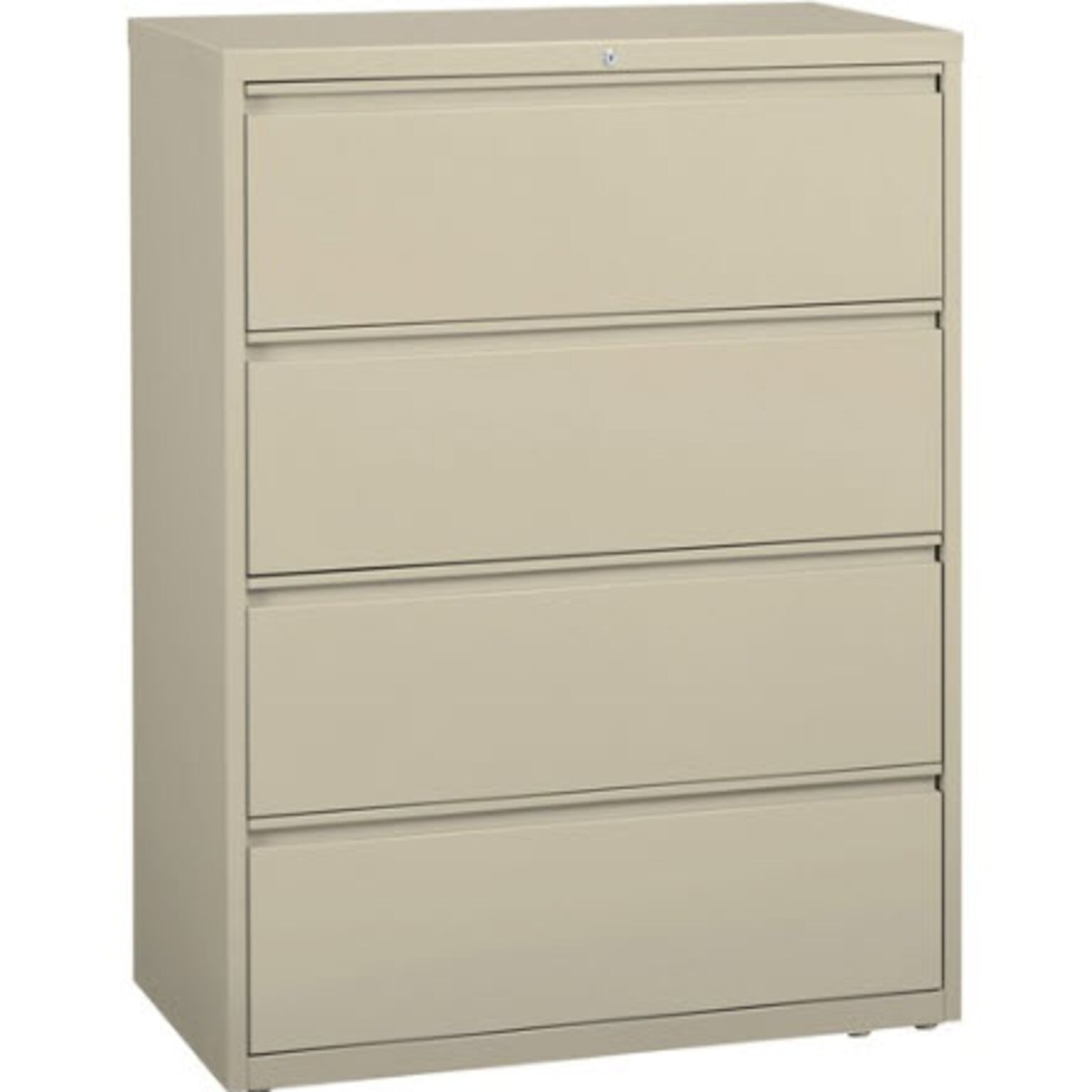 Lorell Fortress Series 4-Drawe Lateral File Cabinet, Legal/Letter, 42W x 18.6D x 52.5H, Putty (LLR60435)