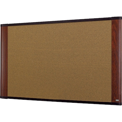 3M™ Cork Board, 48 x 36, Widescreen Mahogany-Finish Frame (C4836MY)