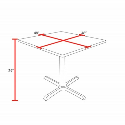 Regency 48" Laminate Square Table with 4 Chairs, Mahogany & Black (TB4848MH44BK)