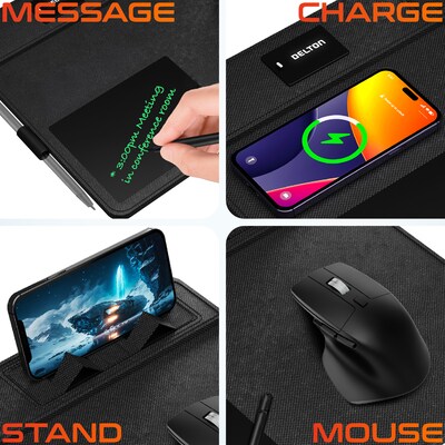 Delton S18 Wireless Mouse & Charging Mouse Pad Bundle, Black (DMWS18BD1)