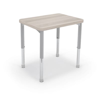 MooreCo Hierarchy Rectangle Desk, 32W x 20D, Grey Elm/Platinum Base (703673562805)