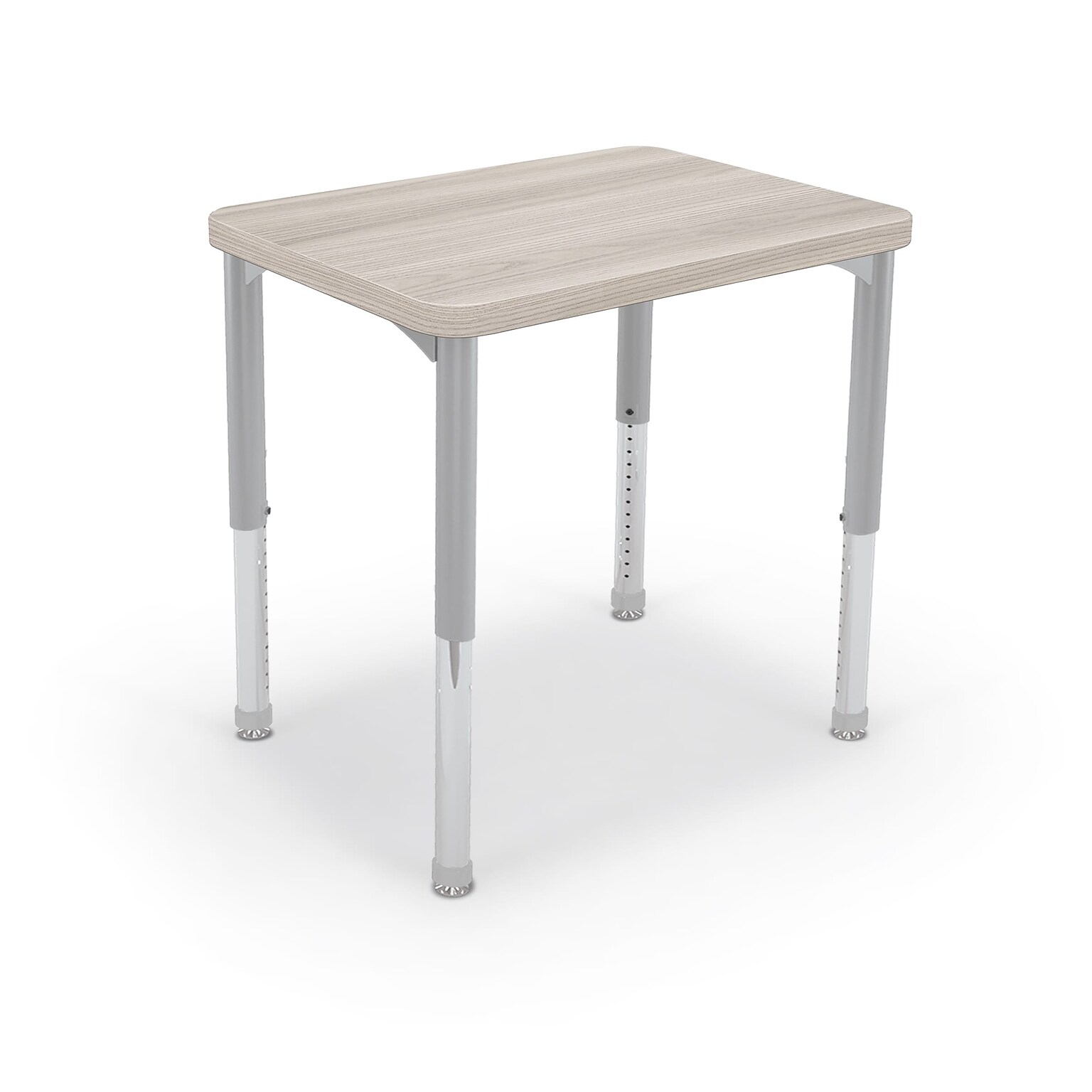 MooreCo Hierarchy Rectangle Desk, 32W x 20D, Grey Elm/Platinum Base (703673562805)