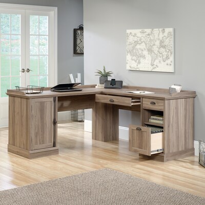 Sauder Barrister Lane 69"W L-Shaped Desk, Salt Oak (418270)
