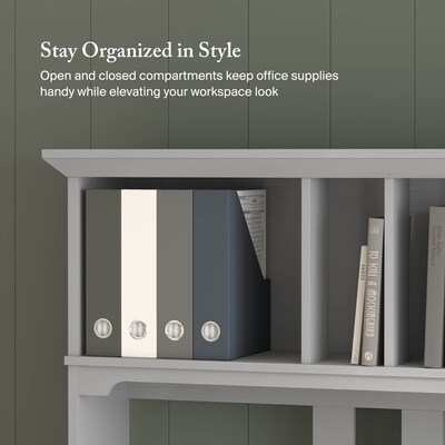 Bush Furniture Salinas 48"W Small Computer Desk with Hutch, Cape Cod Gray (MY72308-03)