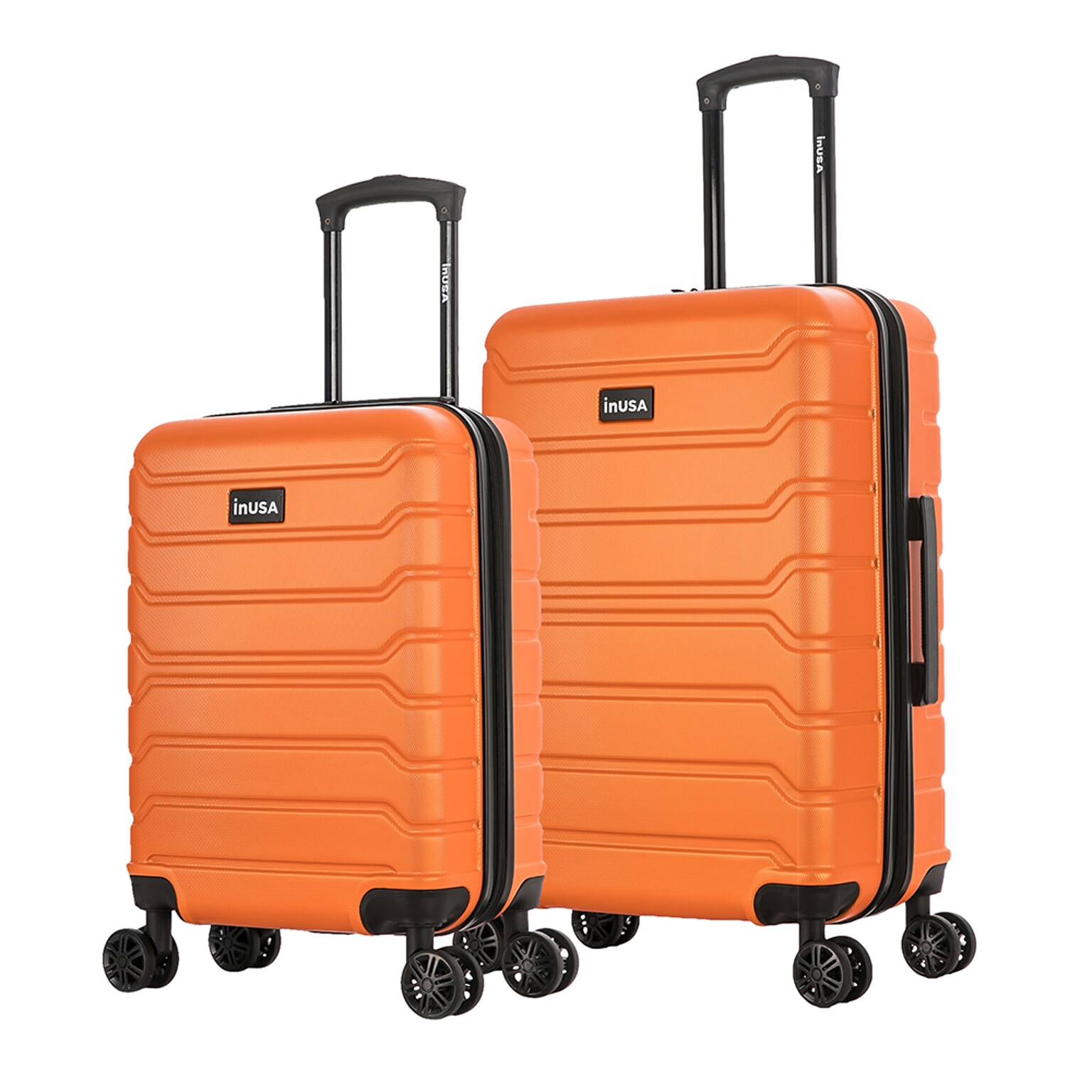 InUSA Trend 2-Piece Hardside Spinner Luggage Set, TSA Checkpoint Friendly, Orange (IUTRE0SM-ORA)