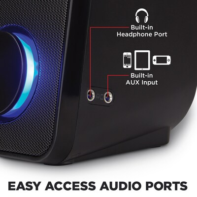 GoGroove SonaVERSE UB2 Computer Speaker System, Black (GGSVUB2100BOWS)