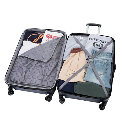 DUKAP Intely 2-Piece Hardside Spinner Luggage Set, TSA Checkpoint Friendly, Blue (DKINT0SM-BLU)