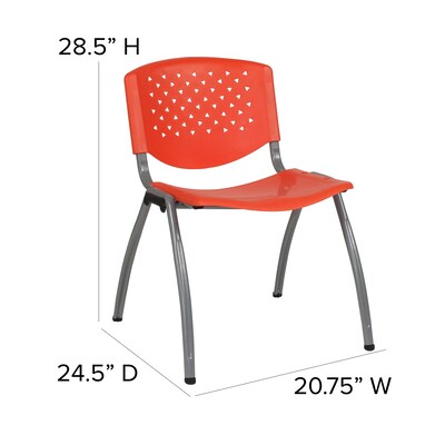 Flash Furniture HERCULES Series Plastic Stack Chair, Orange (RUTF01AOR)