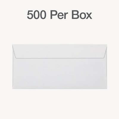 Staples Reveal-N-Seal Security Tinted #10 Double Window Envelopes, 4 1/8" x 9 1/2", White, 500/Box (1017264)