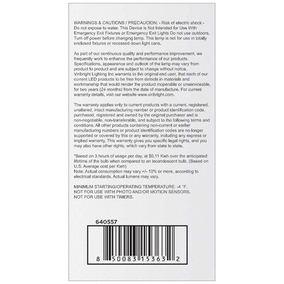 Viribright 9.5 Watts Daylight LED Household Bulb, 4/Box (640557)