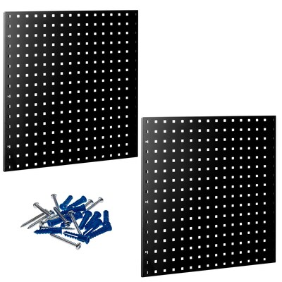 Triton Products LocBoard 24 x 24 x 9/16 Steel Square Hole Pegboards, 2/Set (LB1-BK)