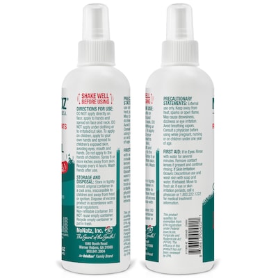 No Natz & No Mosquitoz Natural DEET-Free Insect Repellent Spray Gnats & Mosquitoes, Fresh & Woodsy Scent, 8oz 12/Pack (BND04611)