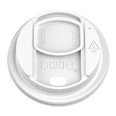 Dixie Reclosable Polypropylene Hot Cup Lid, 10/12/16/20 oz. Cup, White, 1000/Carton (DSL9542CT)
