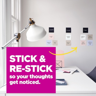 Post-it Super Sticky Notes Combo Pack, Simply Serene Collection, 45 Sheet/Pad, 4 Pads/Pack (4622-SSNE)