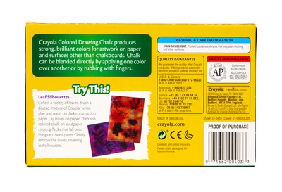 Crayola Drawing Chalk, Assorted Colors, 12/Box (51-0403)