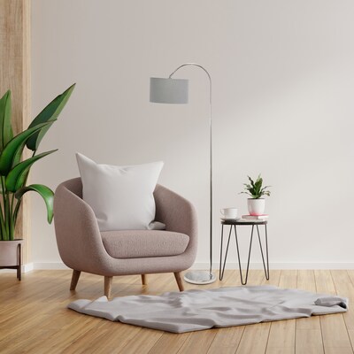 Creekwood Home Vista 66" Brushed Nickel Floor Lamp with Drum Shade, Gray (CWF-3006-GY)