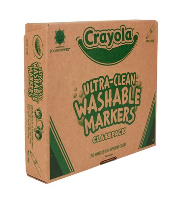 Crayola Classpack Washable Kids' Markers, Fine, Assorted Colors, 200/Carton (58-8211)