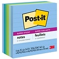 Post-it Recycled Super Sticky Notes, 4 x 4 in., 6 Pads, 90 Sheets/Pad, Lined, The Original Post-it N