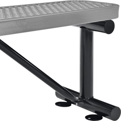 Global Industrial 4' Outdoor Steel Flat Bench, Expanded Metal, Gray (695741GY)