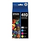 Epson T410 Cyan/Magenta/Yellow/Photo Black Standard Yield Ink Cartridge, 4/Pack (T410520S)