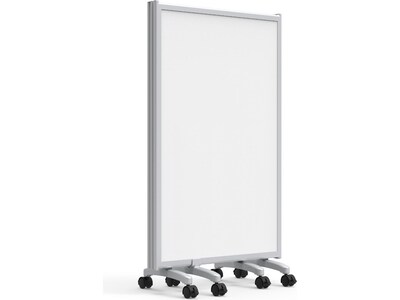 Luxor Freestanding 3-Panel Mobile Magnetic Whiteboard Room Divider, 53.5"H x 91"W, White (MB9152WW)