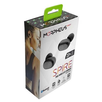 Morpheus 360 Spire Wireless Earbuds, Bluetooth, Black (TW1500B)