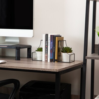 Mind Reader Metal Terrarium Bookends, 6.25, Black (GLBOOK2-BLK)