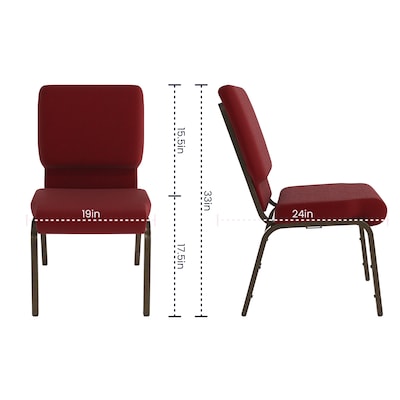 Flash Furniture HERCULES Series Fabric Stacking Church Chair, Burgundy/Gold Vein Frame (XCH60096BY)