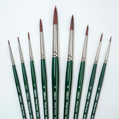 Silver Brush Ruby Satin Round Brushes, 9/Pack (SLVRS2599)