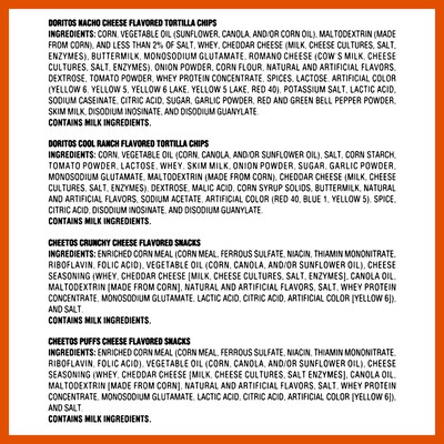 Frito Lay Doritos and Cheetos Variety Pack, 53.5 oz., 30/Pack (220-02673)