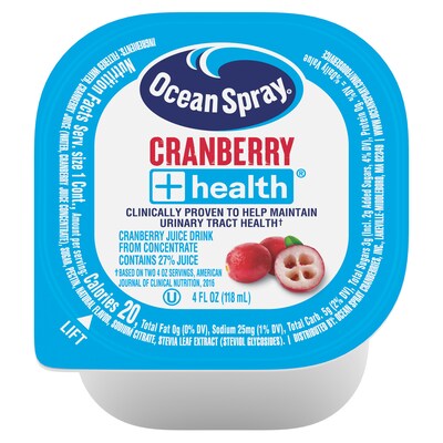 Ocean Spray Cranberry +Health Juice, No Pulp, 4 oz., 48/Pack (220-02962)