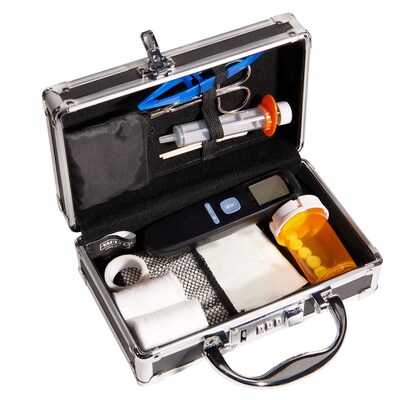 Vaultz Storage Container w/ Combination Lock, Plastic, Black (VZ00361-CAM)