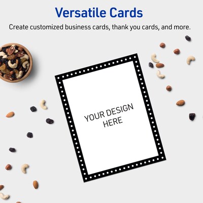 Avery Black and White Polka Dots Matte Blank Card, White, 20/Pack (S00-DKT)