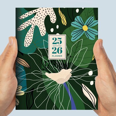 2025-2026 TF Publishing Vivid Jungle 6" x 8" Academic Year Monthly Planner, Paperboard Cover, Multicolored (AY26-4210)