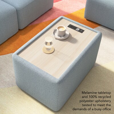 Bush Business Furniture Assemble 2 Seater Sectional with Power/USB, Mist Fabric (ASM001MSF)